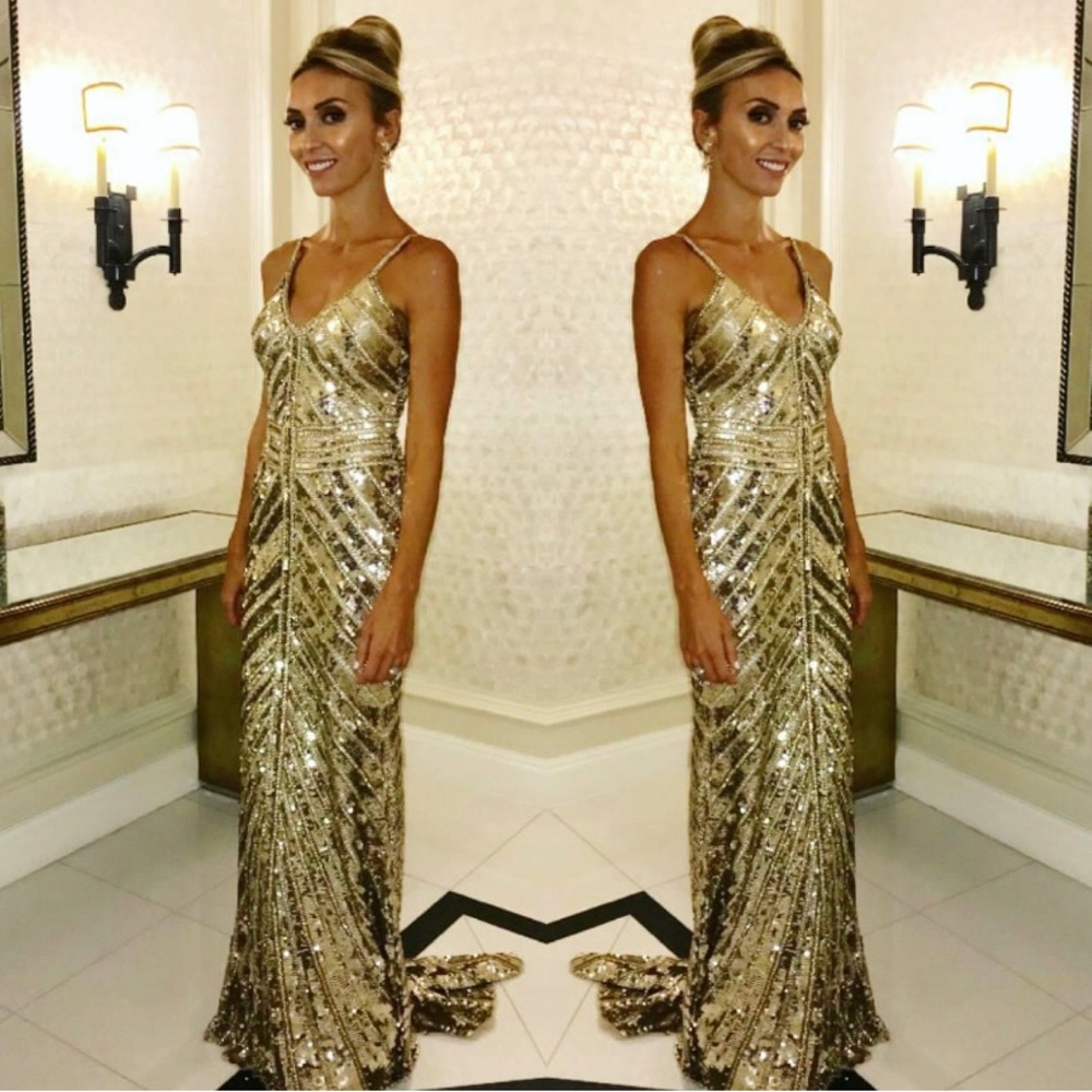 Sherri Hill gold sequin gown